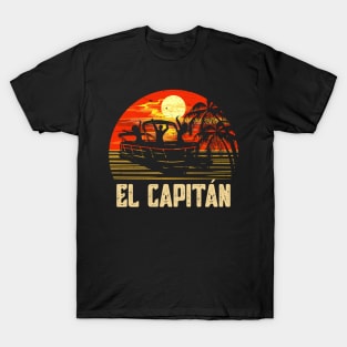 Pontoon Boat Captain Lake Boating El Capitan T-Shirt